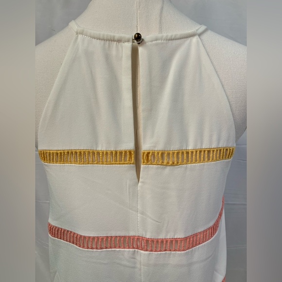 Entro Striped Sleeveless Shift Dress High Neck Colorful Preppy Spring Womens S - Picture 6 of 12